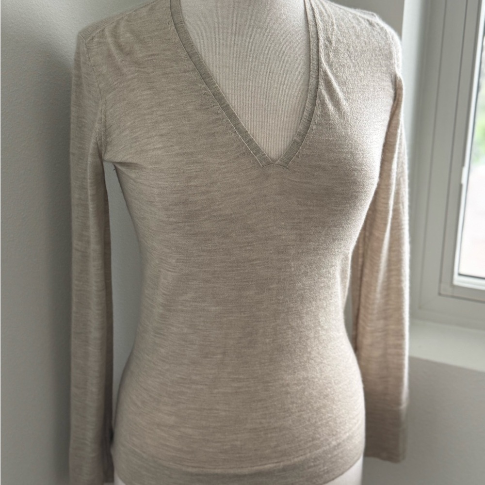 Tom Ford Beige V-Neck Sweater